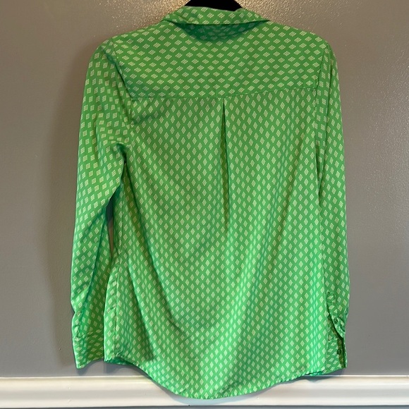 Merona Green Long Sleeve Button Down Shirt with Notched Collar - Picture 5 of 6